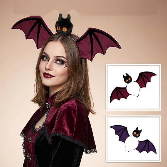 Halloween Flaggermushodebånd Flaggermusvinge Hodebånd Vampyrflaggermus Hodeplagg Halloween Kostymer for Cosplay Party Vinge