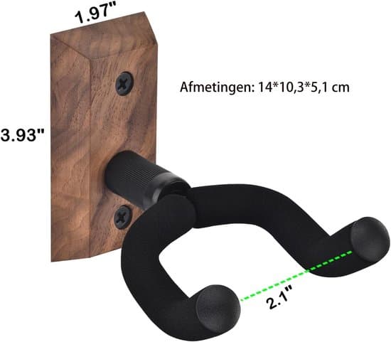 Gitarrväggfäste Set med 4 vägghängare Svängbar Mjuk Krok – Trä U-formad Hållare för Akustiska & Basgitarrer Lättinstallerat Gitarrväggfäste