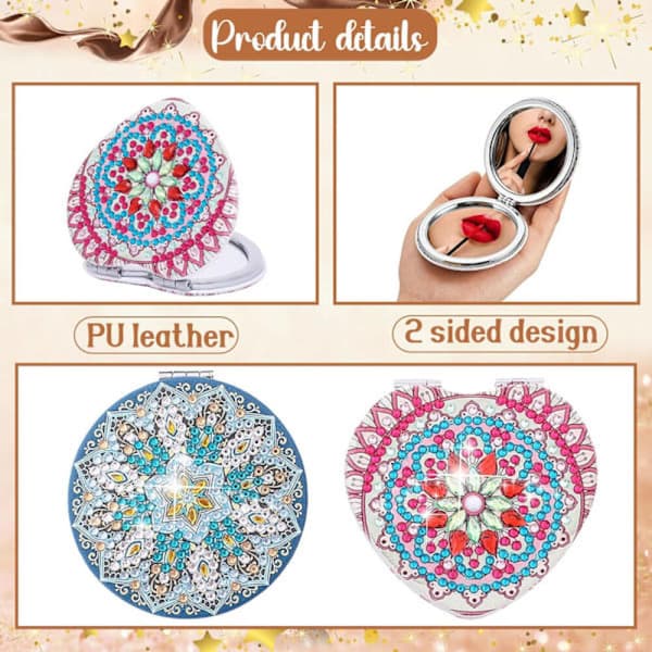DIY-timanttimaalaus kompakti peili minimeikkipeili portti