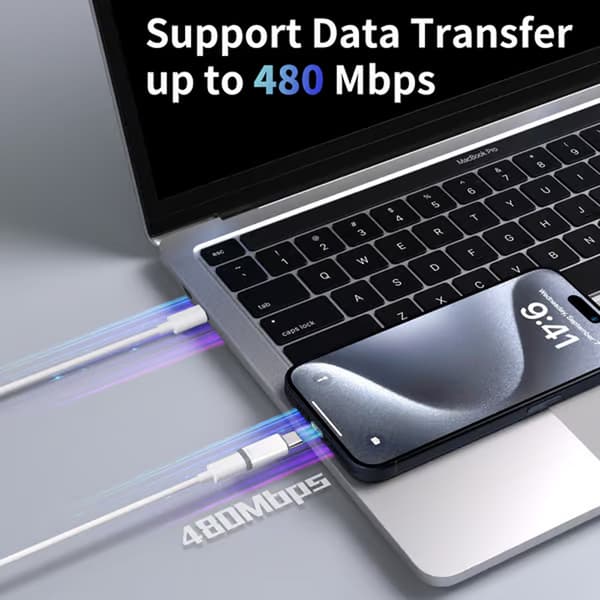 Lightning (hunn) til USB-C (hann) adapter