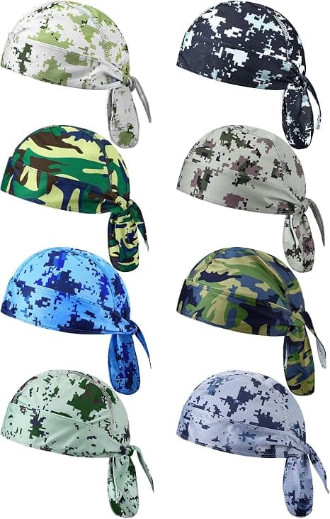 8-pack Do Rag Skull Caps för män Svettavvisande Doo Rags Kylande Hjälmfoder Cykel Motorcykel Bandana