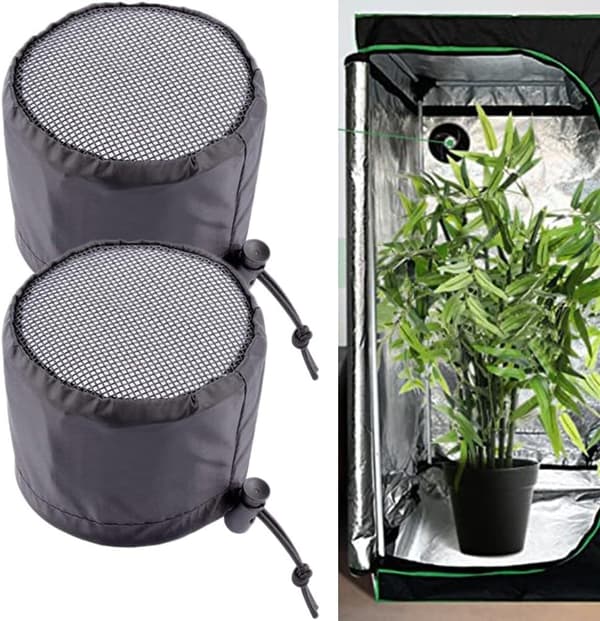 2 stk. ventilasjonsdeksel for dyrketelt med elastisk bånd og festespenner for ventilasjon, støvforebygging, edderkoppbeskyttelse 8 tommer