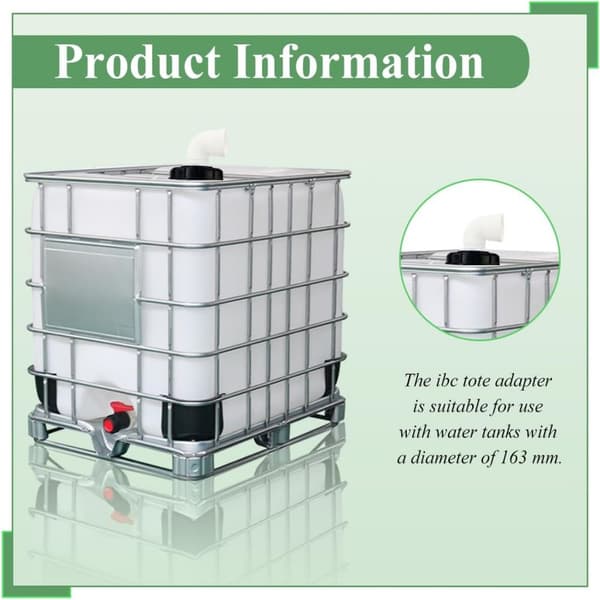 2 stk. IBC-beholderdæksel 165 mm IBC-beholderadapter med nylonfilter Robust IBC-beholderdæksel Diameter Regnvandsopsamlingssystemfitting (90°) 90 degrees