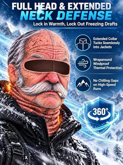 Rolig realistisk ansiktsmask för skidåkning, gubbe, vinterbalaklava, 3D-printad heltäckande