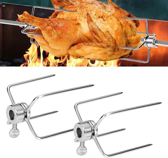 Sett med 2 grillgafler i rustfritt stål med låseskrue