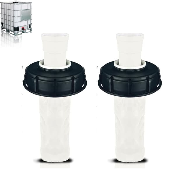 2 stk. IBC-beholderdæksel 165 mm IBC-beholderadapter med nylonfilter Robust IBC-beholderdæksel Diameter Regnvandsopsamlingssystemfitting (lige) straight