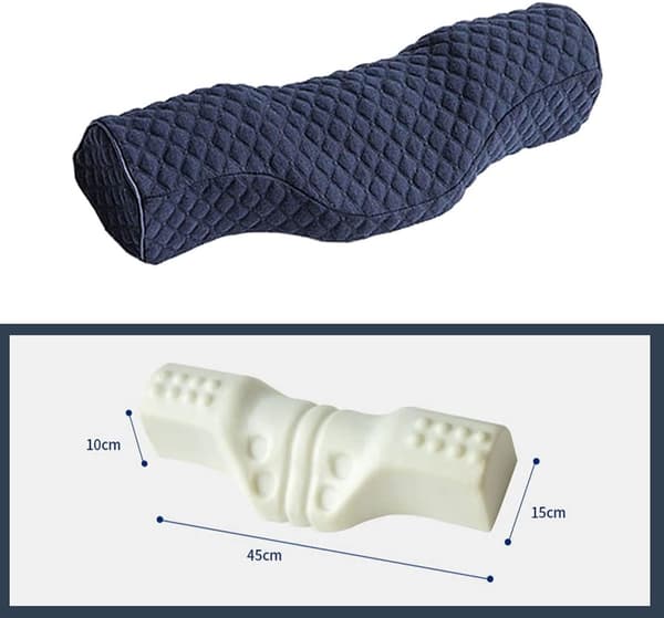 Cervikal nackkudde för smärtlindring Sovande nackrullkudde Memory Foam för stel nacksmärta Resestödkudde för sängen för sidan