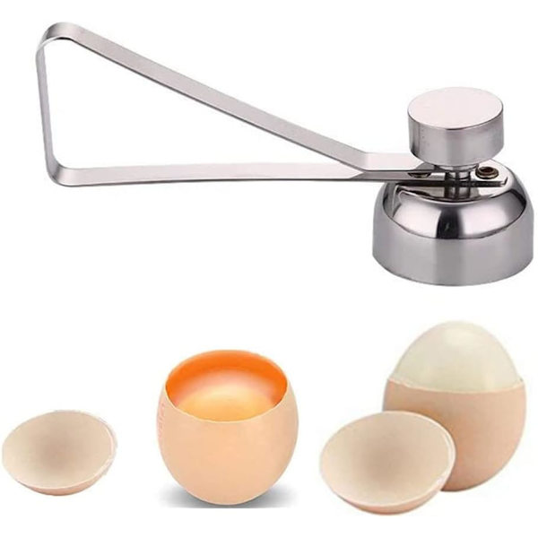 Egg Cracker Topper Eggåpner Eggeskallkutter Kjøkken. Perfekt mykkokt eggkutter for rå/myke hardkokte egg Sølv