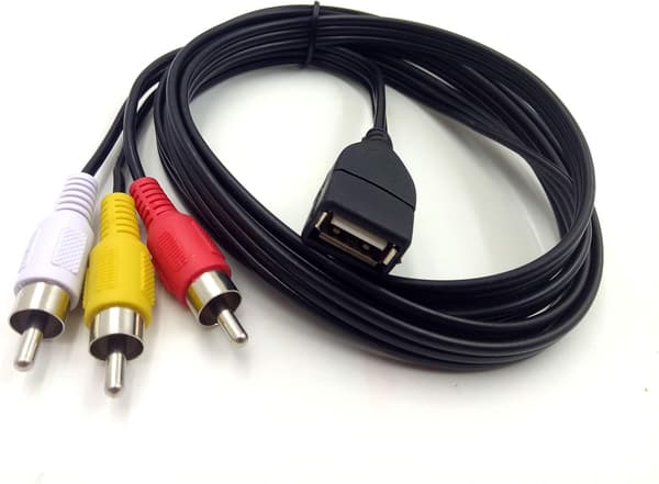 USB til 3RCA-kabel 1,5 m USB 2.0 hun til 3 RCA han-stik splitter lydvideo AV-kompositadapterkabel (USB F/3RCA M)