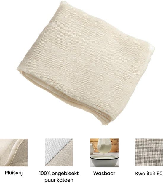Ostduk / Muslin / Silduk - Bomull - Oblekt - 150 x 150 cm