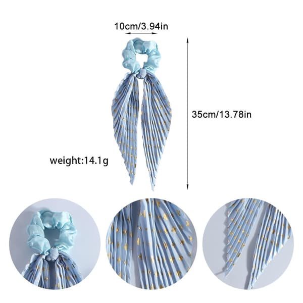 Hårbånd i silkesatin og chiffon med lang sløjfe til kvinder