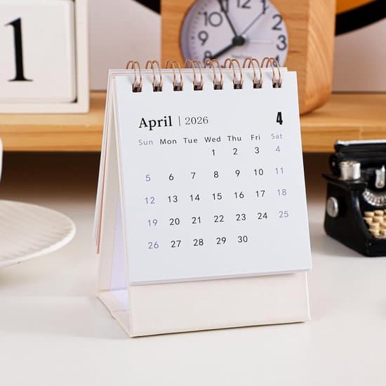 2026 Skrivbordskalender - Stående blädderkalender - Schemaläggning - Tjockt 250 g/m² papper - 122 x 76 cm - Rosa