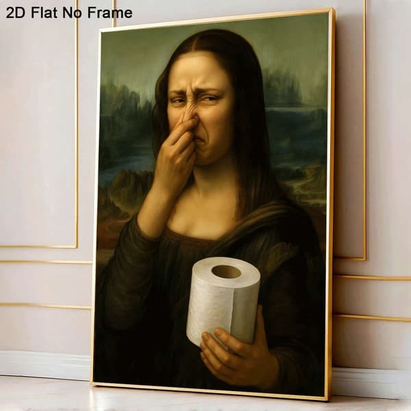 Rolig Mona Lisa Canvasaffisch – Modernt Väggkonsttryck för Heminredning 40x60cm Frameless