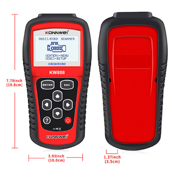 KONNWEI KW808 Auto OBDII Code Reader 2,8\" Stor skærm OBD2 Scanner Tjek bilmotorlys Fejlkodeanalysator