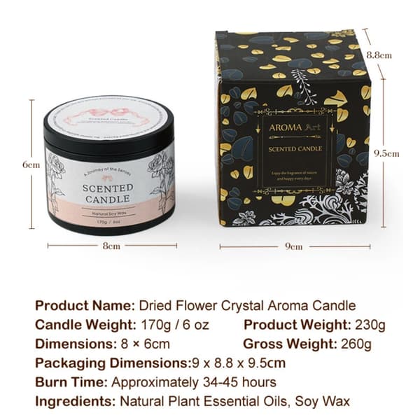 170g kreativ krystall duftlys brennetid opptil 30+ timer giftfritt duftlys kan brukes til hjemmedekorasjon og aromaterapi B