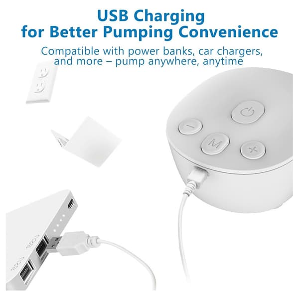 Dubbelkopp elektrisk bröstpump stark sug USB-laddning med 150 ml flaska vit