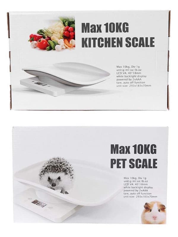10 kg/1 g digital kæledyrsvægt til præcis vejning
