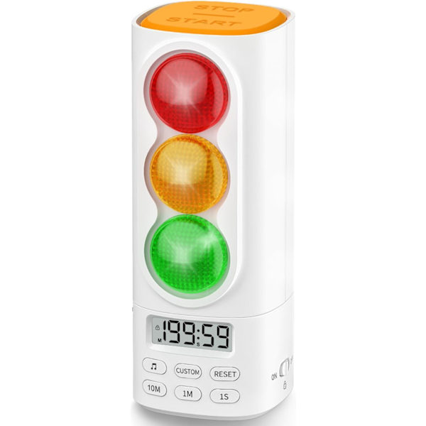 Visuell Timer för Barn Trafikljus Ljud Digital LCD-Display Timer för Klassrum Hem Kök Nedräkning Visuell Timer