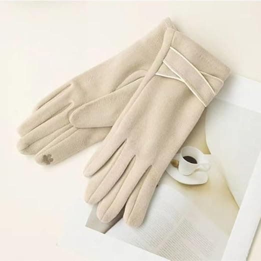 Derong varma pekskärmshandskar för dam, beige Beige