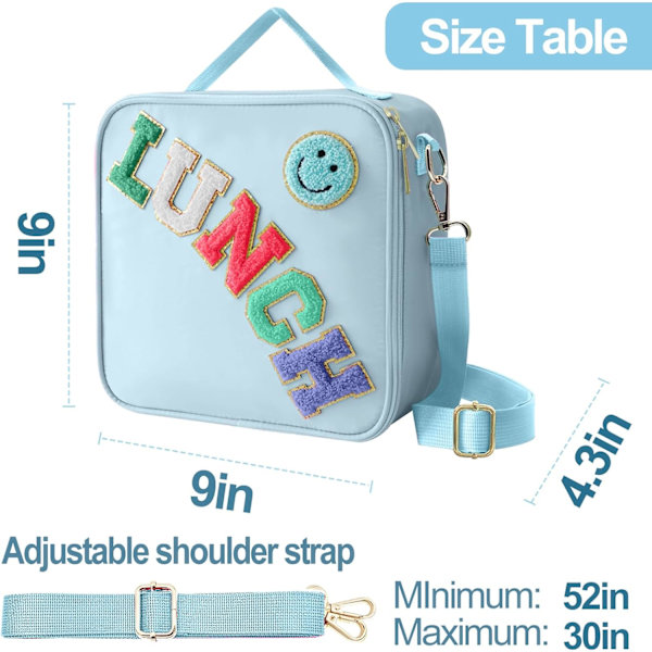 Isolert matpose med justerbar skulderrem Blue