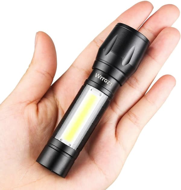LED-taskulamppu ladattava USB-taskulamppu minivalo erittäin kirkas kädessä pidettävä COB-sivukohdevalolla 2 kappaletta.