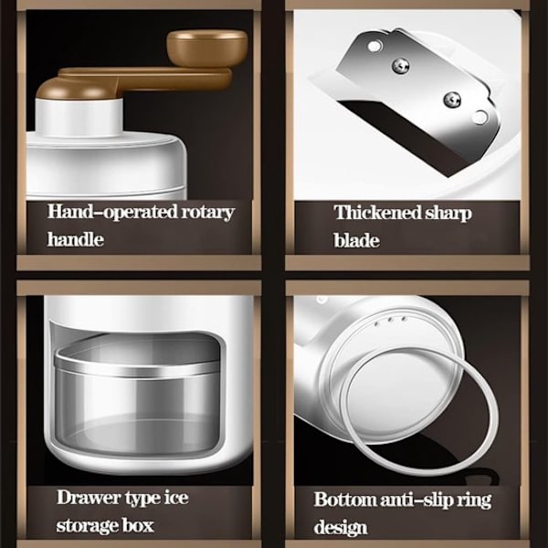 Slushy Maker – Isknuser – Isskraper – Isknuser – Shaved Ice Maker – Manuell – Hvit
