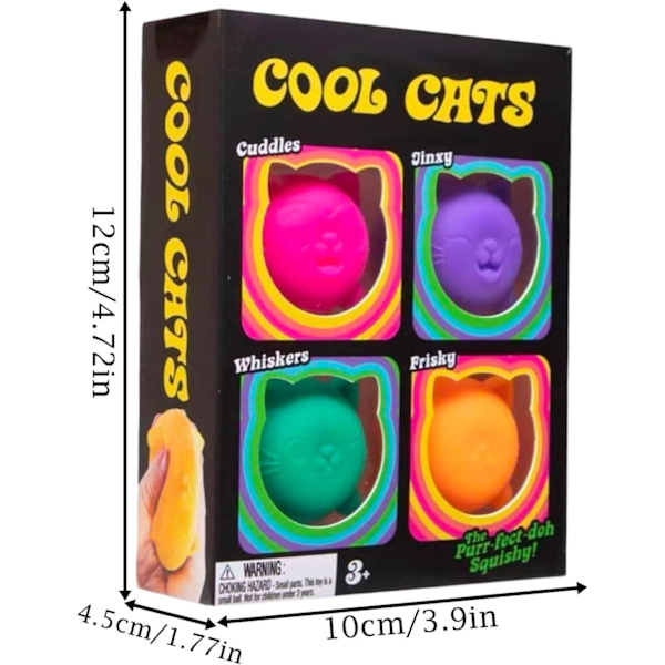 Squishy 4-pack sockerbollsdesigner ångestlindrande klämleksak för sensorisk lek sensorisk fidget långsamt stigande squishy stressbollar