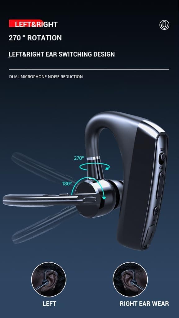 Trådlöst Bluetooth-headset med ultralång batteritid, mini sport samtal affärsbrusreducering headset V8C