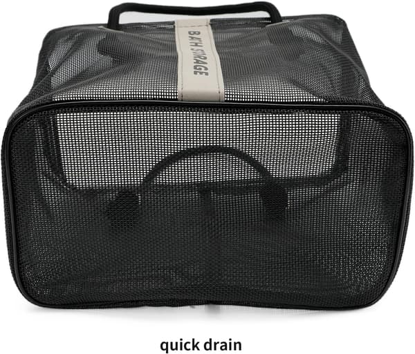 Badoppbevaring Dusjkurv Organizer for Baderom, Studenthybel, Leir, Treningsstudio (Liten Svart)