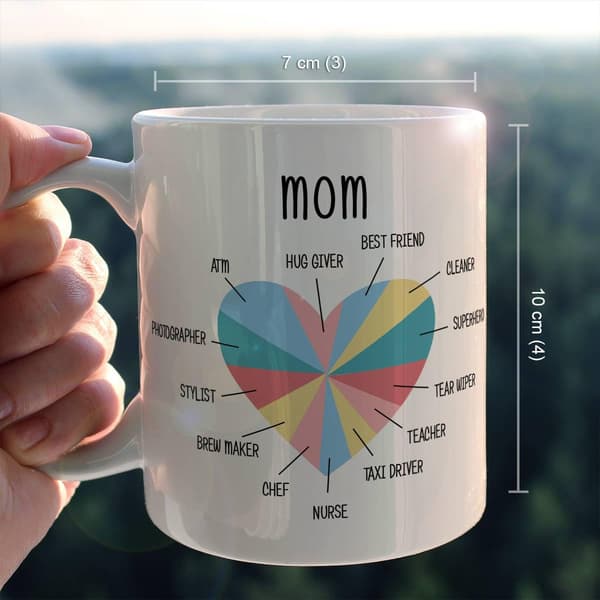 Mamma kaffekopper samling flerfarget (Mammas hjerte) Gaver til mor