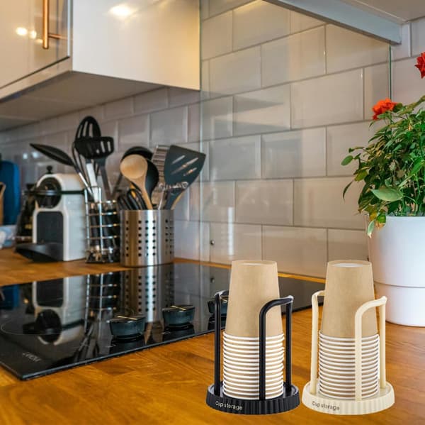 2-pakning papirkoppholder koppdispenser baderomskoppholder te- og kaffekoppholder egnet for 5-8 oz papirkopper.