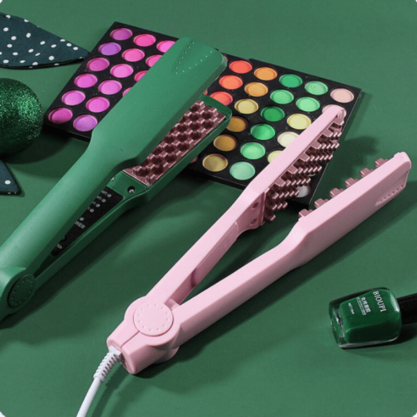 Volumizing Hair Iron Straightener Keramisk Hårkrøller Fluffy Hårkrøller green