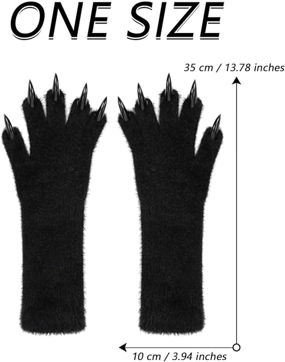 Hel finger Potehandsker Lange Varme Luffer til Temafester Kostumetilbehør
