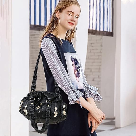 Damhandväskor fashionabla axelväskor hobo-väskor mjuka PU-läder crossbody-väskor damhandväskor