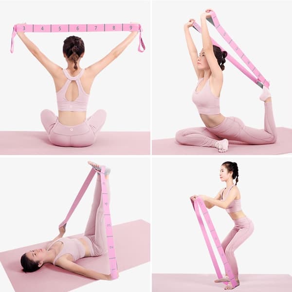 11Loops Stretchband Yoga Pilates Balett Fysioterapi Stretchingrem för Flexibilitet Bensträckningsövning Hållbar Stretchingutrustning
