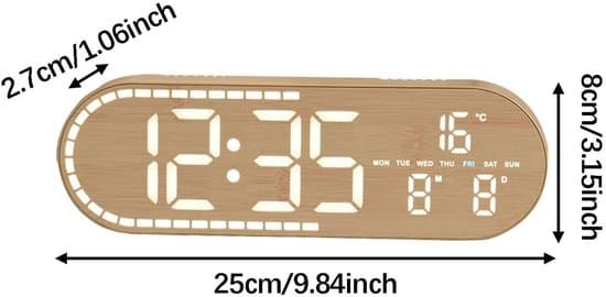 Minimalistisk klocka vardagsrum/matsal dekorativ klocka multifunktionell elektronisk klocka sovrumsklocka visar datum/dag/temperatur