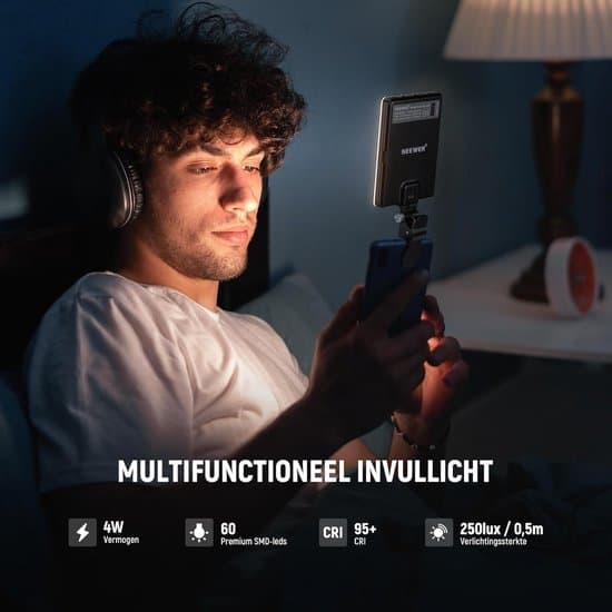 Selfie-lys Inkluderer mobiltelefonklips 60 LED-er 3 lysinnstillinger Bærbart klipslys for telefoner og datamaskiner USB-oppladbart Kompakt