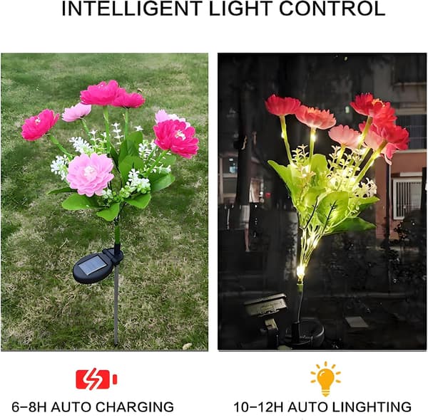 Solcellsdrivna blomlampor 2-pack solcellsdriven utomhusbelysning