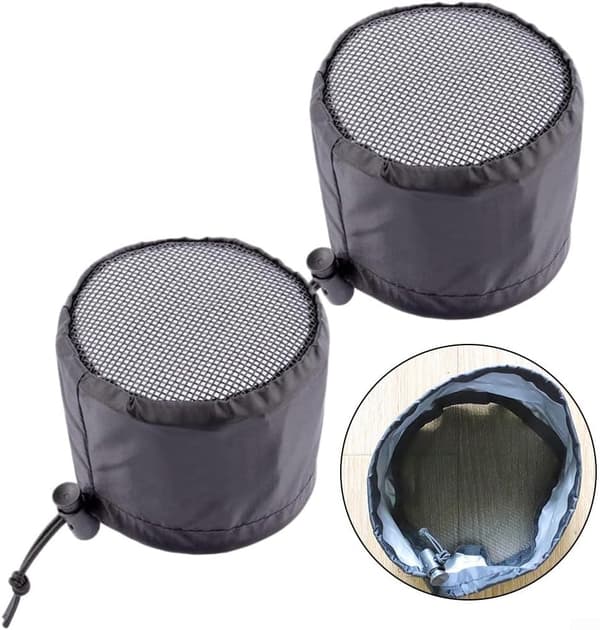 2 stk. ventilasjonsdeksel for dyrketelt med elastisk bånd og festespenner for ventilasjon, støvforebygging, edderkoppbeskyttelse 8 tommer