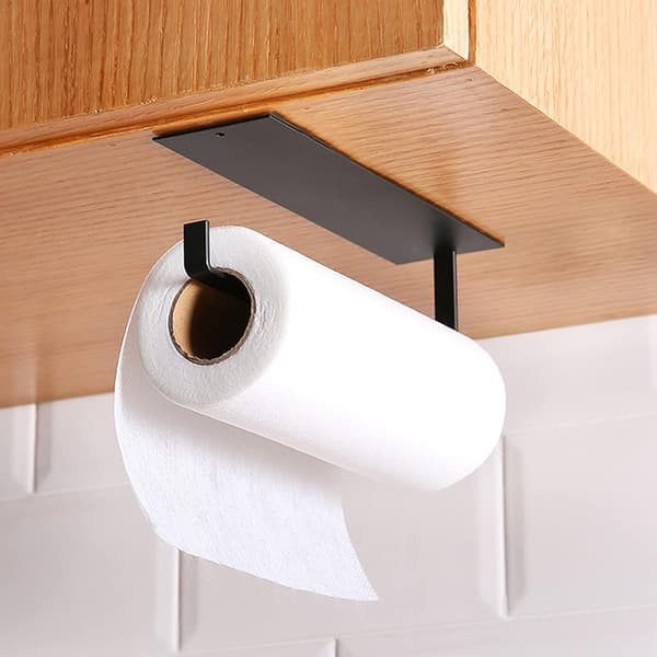 26CM sort selvklæbende køkkenrulleholder, bruges til foldning af servietter