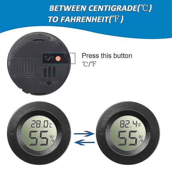 2-pakning Mini Hygrometer Termometer Måler Digital LCD-skjerm For Drivhus Babyrom Reptil Inkubator