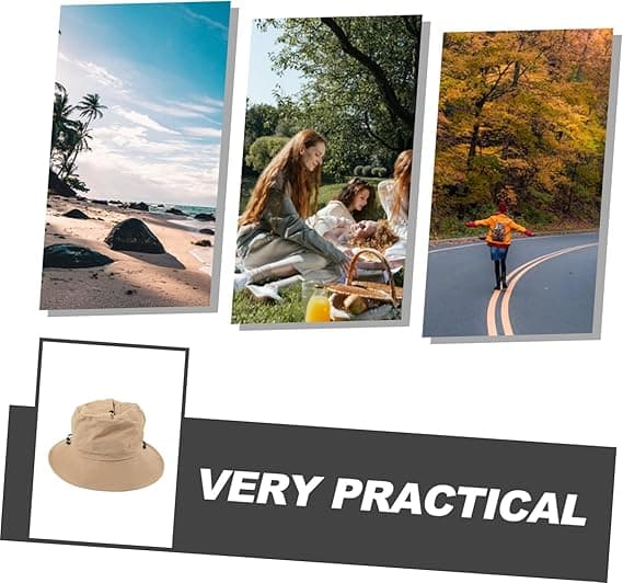 Flickors bucket-hatt Lätt och andningsbar solhatt i polyester för strandfest Khaki
