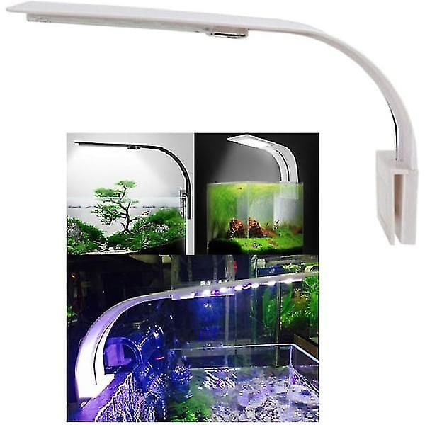 Akvarielys LED hvitt og blått lys nano klipsbelysning Hvit White