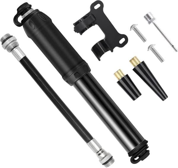 Minicykelpump Bärbar 100 PSI Högtryckscykelpump Cykelluftpump Passar Presta- och Schrader-ventil Ramfäste för Landsvägs- och Mountainbikes