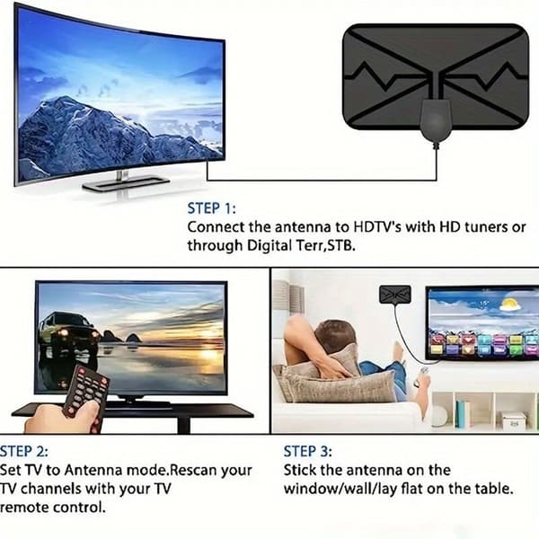 Indendørs digital TV-antenne signalforstærker HD-understøttelse 4K 1080p