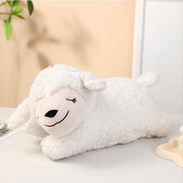 Hundehjerteleker for valper, kosedyr med hjerterytme for hunder (hvit) sheep
