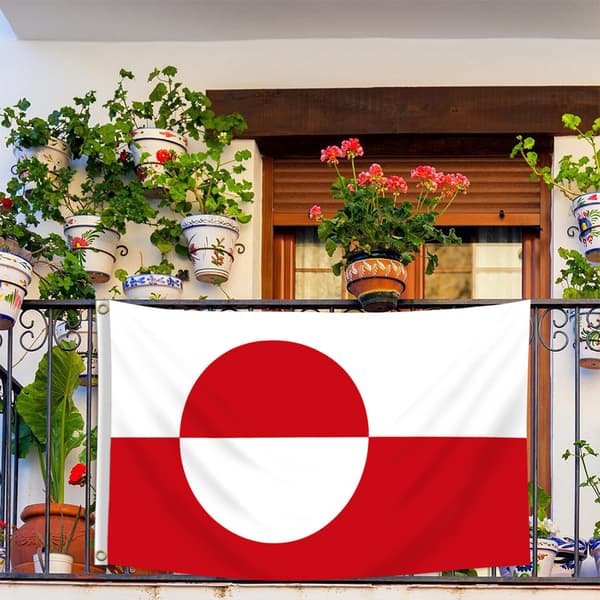 Polyester stoffbanner for Grønlands flagg hjemmedekorasjonsflagg 2026