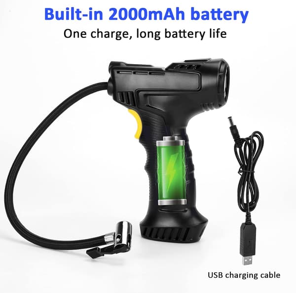 Sladdlös luftkompressor däckpump bärbar luftpump för däck med digital tryckmätare 12V uppladdningsbar batteridriven sladdlös luftpump.
