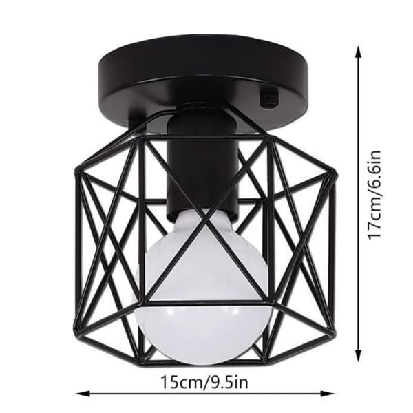 Gang Industrielle Loftslamper Loft Flush Mount Rustik Sort Enkelt Lampe til Køkken Trappe Veranda Bondegårdsbelysning 2-pak E26
