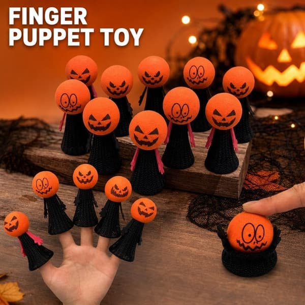 Hoppande leksaker 12 st nyhet pumpahuvud Halloween-festartiklar